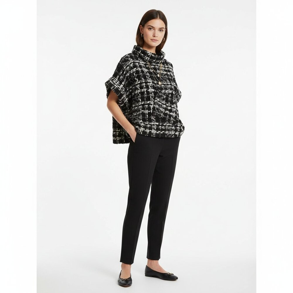 Trezo Short Sleeve Sweater One Size Pocket Artsy Winter Chic Cozy Oversized Fall